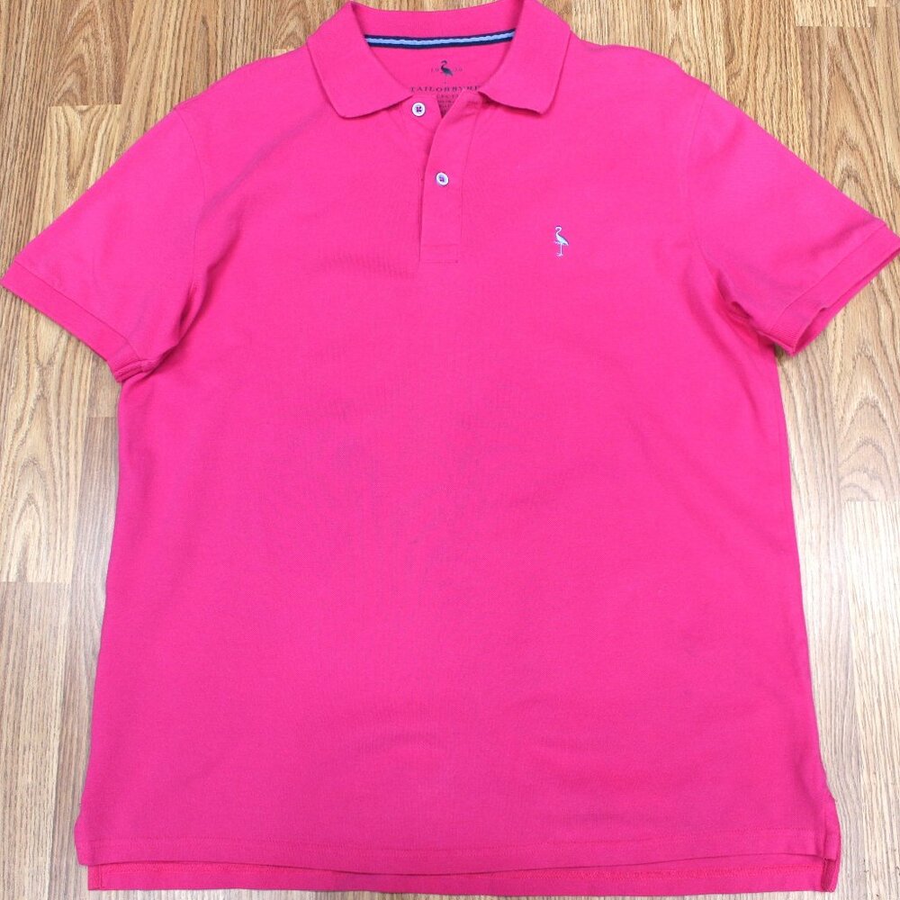 TAILORBYRD REGULAR FIT POLO SHIRT COTTON/SPANDEX HOT PINK MEDIUM, M